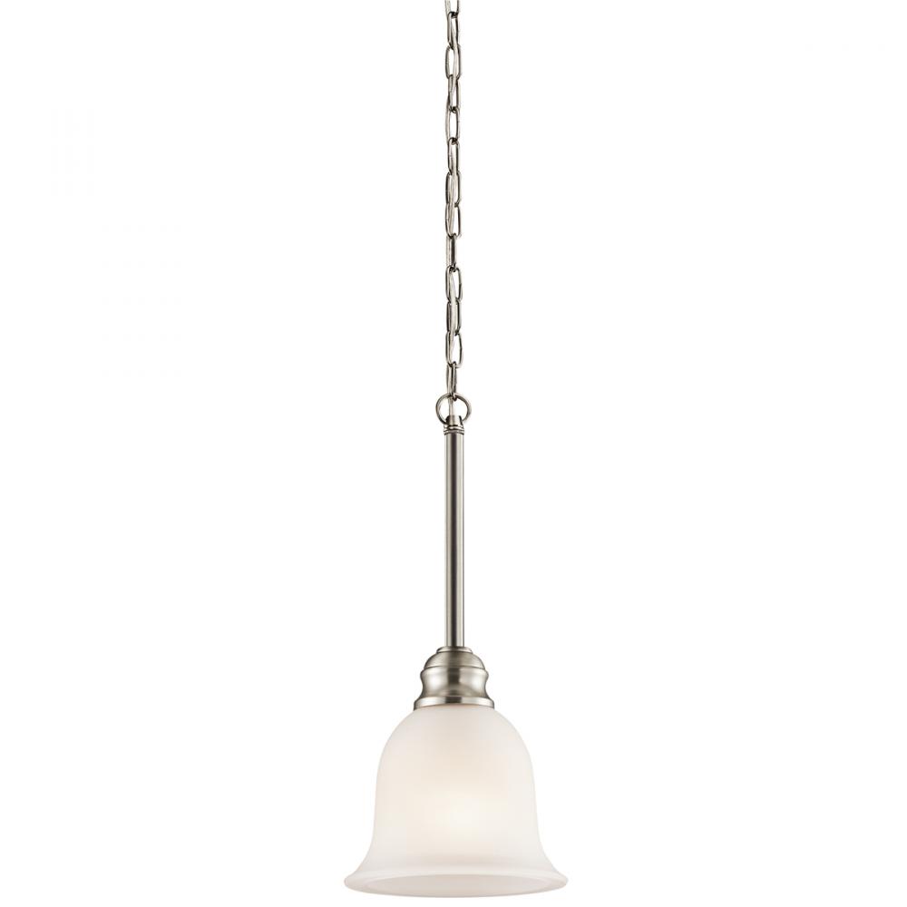 Tanglewood™ 6.25" 1 Light Mini Pendant with LED Bulb Brushed Nickel