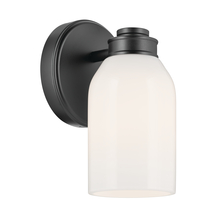 Kichler 55200BK - Shae 8.25" 1-Light Wall Sconce with White Opal Glass in Black