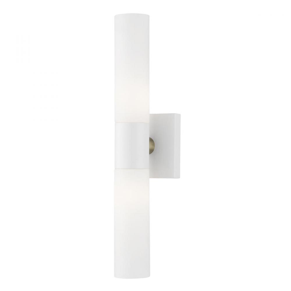 Textured White ADA 2-Light Vanity Sconce