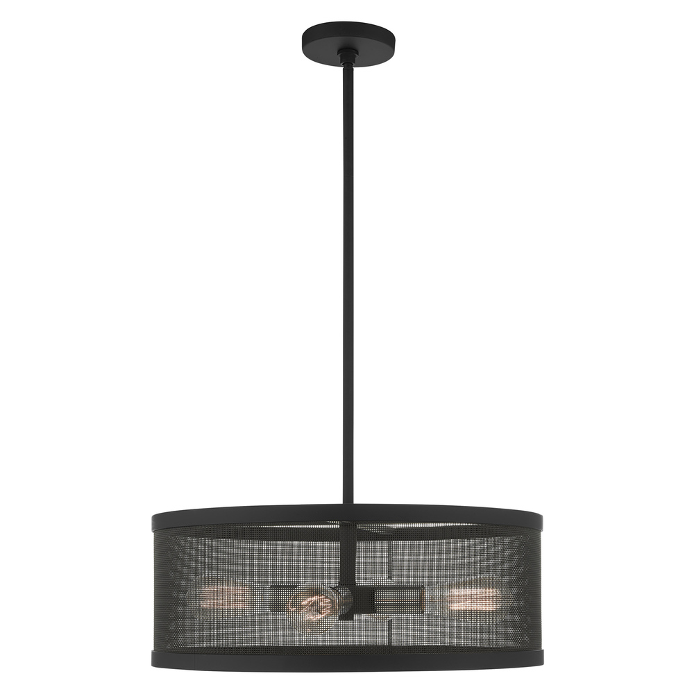 4 Lt Black Chandelier