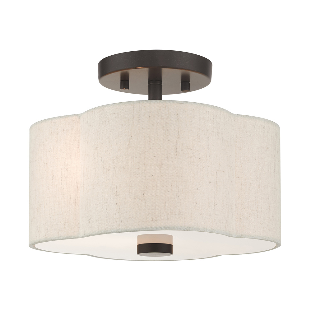 2 Lt English Bronze  Semi Flush