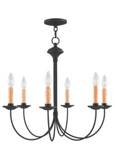 Livex Lighting 4456-04 - 6 Light Black Chandelier