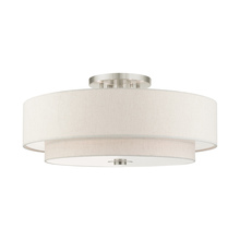 Livex Lighting 45849-91 - 6 Lt Brushed Nickel Semi Flush