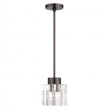 Livex Lighting 46181-46 - 1 Light Black Chrome Crystal Single Pendant