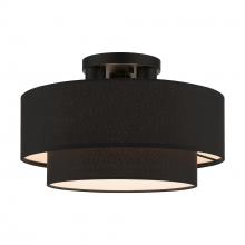 Livex Lighting 50272-04 - 3 Light Black Large Semi-Flush