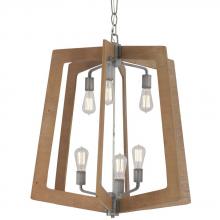 Varaluz 268F06SLW - Lofty 6-Lt 2-Tier Foyer Chandelier - Steel/Wheat