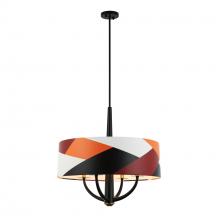 Varaluz 501P04BLSB - Patchwork 4-Lt Pendant - Black/Satin Brass/Patchwork