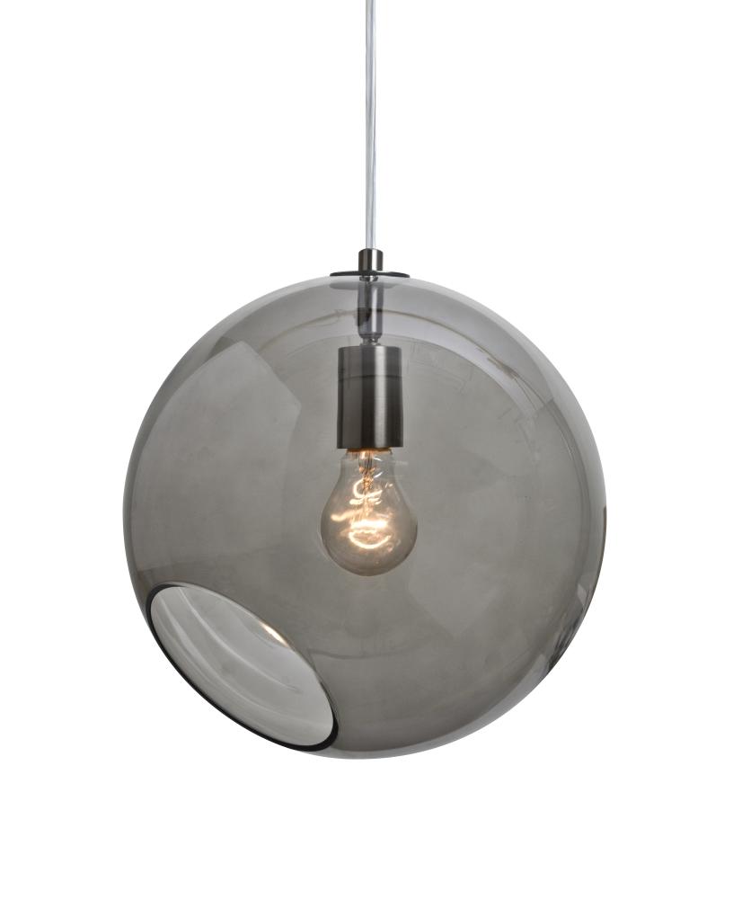 Besa, Maestro 12 Cord Pendant, Smoke, Satin Nickel Finish, 1x60W Medium base