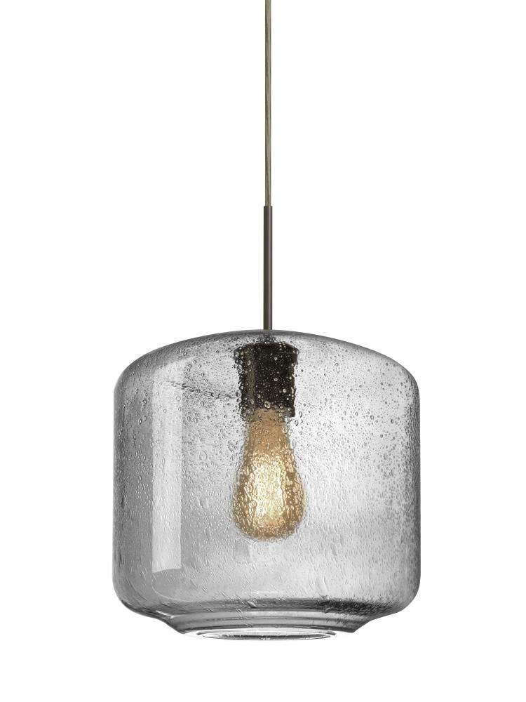 Besa Niles 10 Pendant, Clear Bubble, Bronze Finish, 1x4W LED Filament, 15Ft. Cord