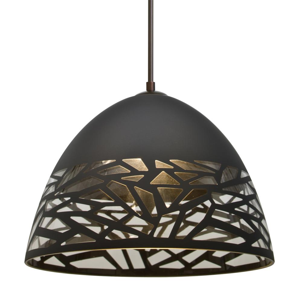 Besa Kiev Pendant, Black, Bronze Finish, 1x9W LED, 15Ft. Cord