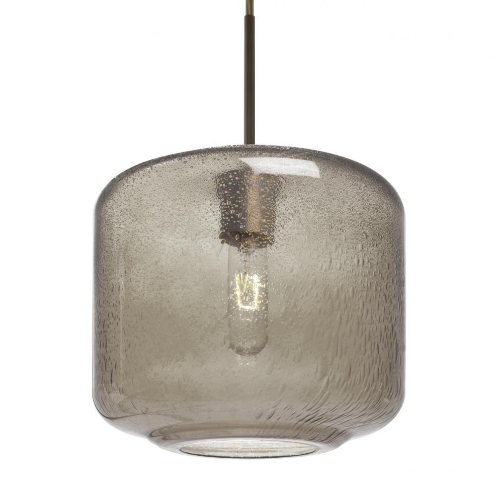 Besa Niles 10 Pendant, Smoke Bubble, Bronze Finish, 1x60W Medium Base T10, 15Ft. Cord