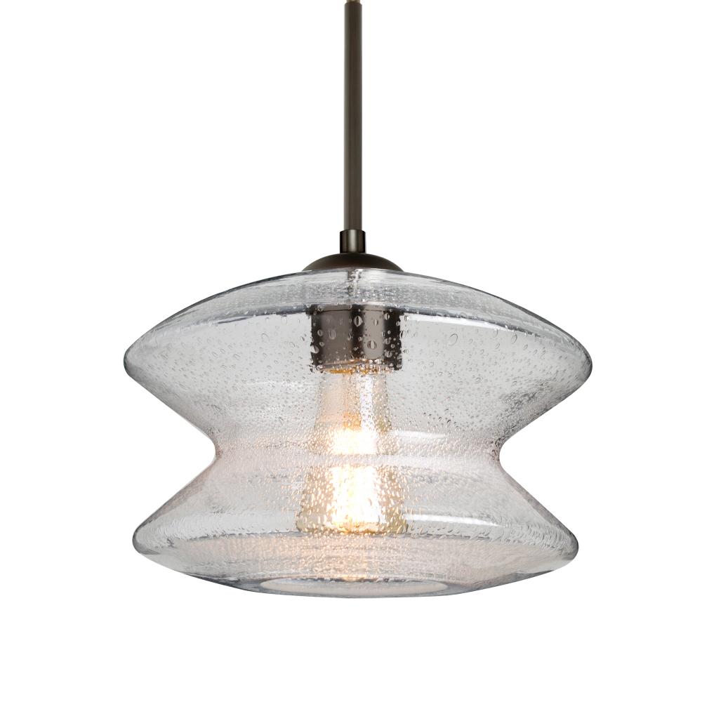 Besa, Zen Cord Pendant, Clear Bubble, Bronze Finish, 1x60W Medium Base, 15Ft. Cord