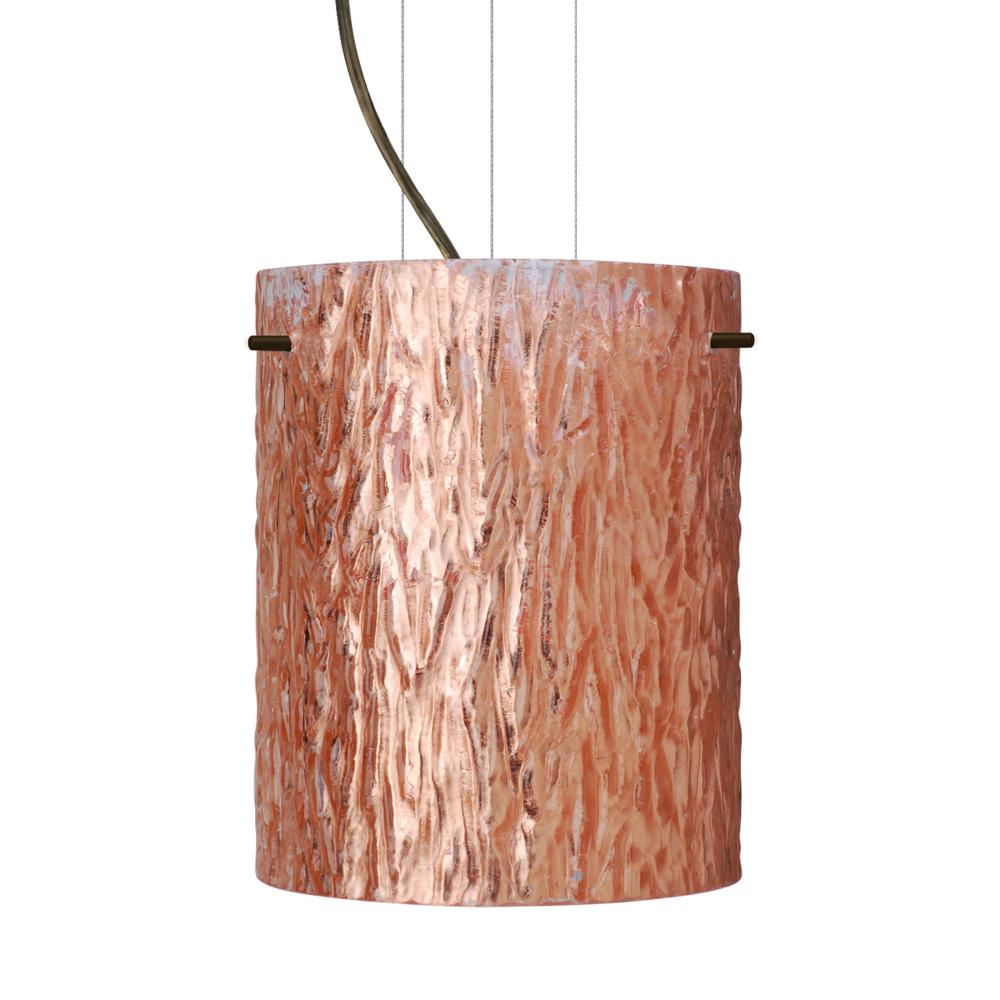 Besa Pendant Tamburo 8 Bronze Stone Copper Foil 1x100W Medium Base, 15Ft. Option