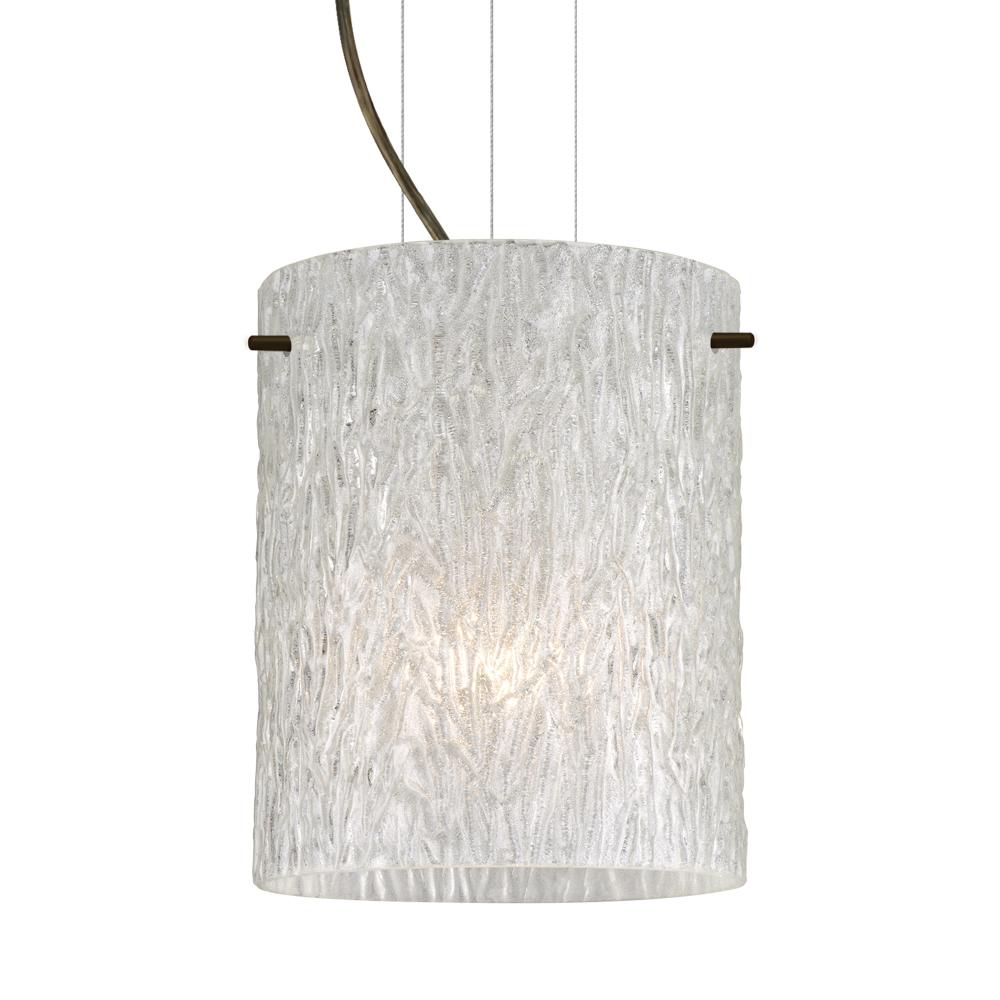 Besa Pendant Tamburo 8 Bronze Glitter Stone 1x100W Medium Base, 15Ft. Option