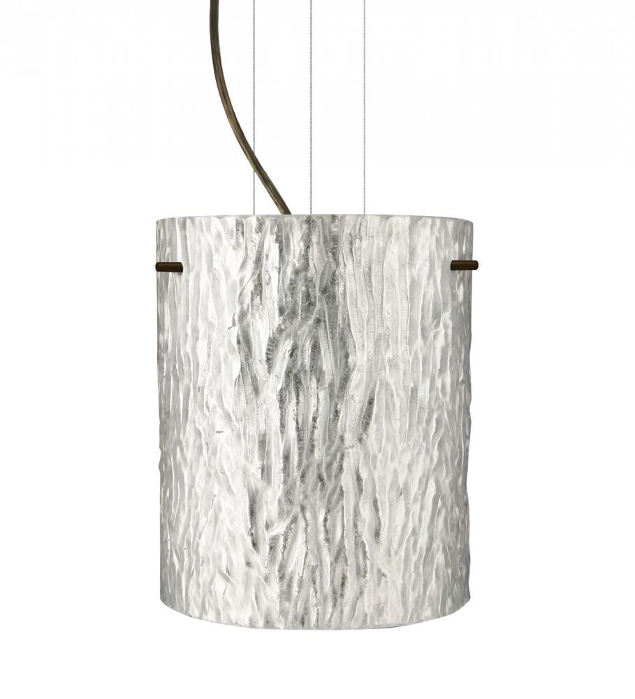 Besa Pendant Tamburo 8 Bronze Stone Silver Foil 1x100W Medium Base