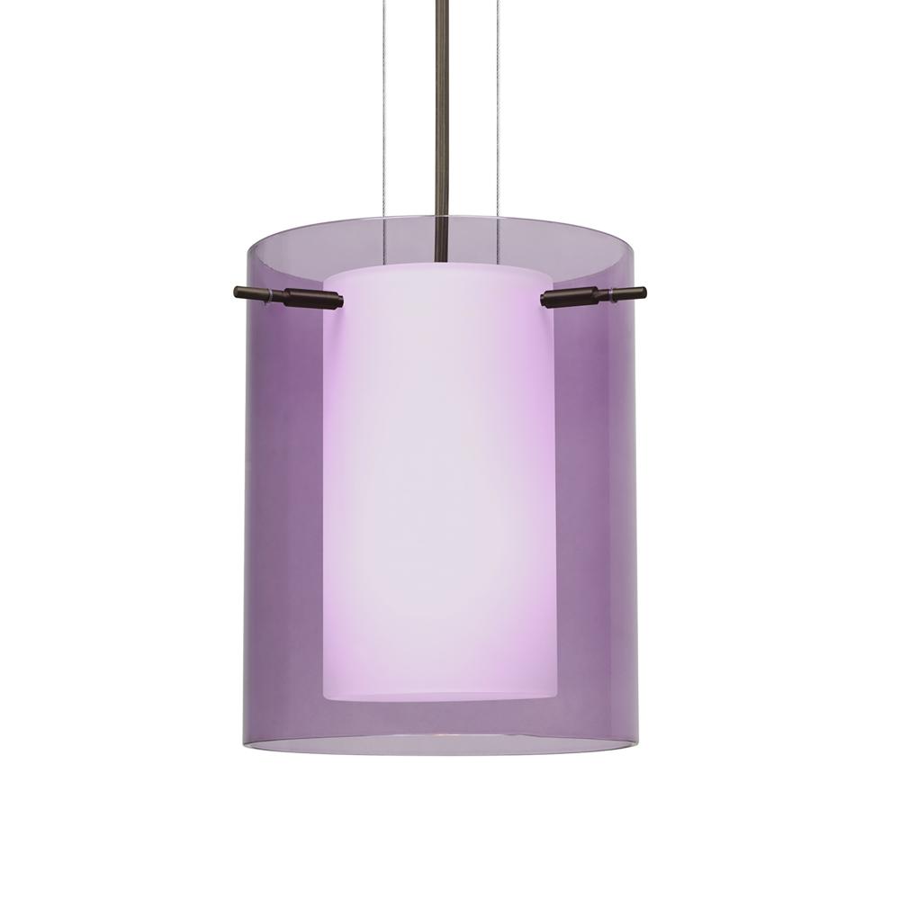 Besa Pendant Pahu 8 Bronze Transparent Amethyst 1x100W Medium Base, 15Ft. Option