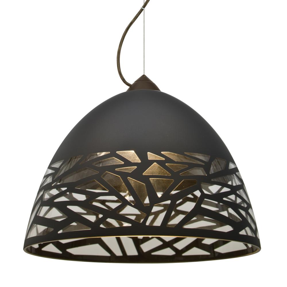 Besa Kiev Pendant, Black, Bronze Finish, 1x60W Medium Base, 15Ft. Cord