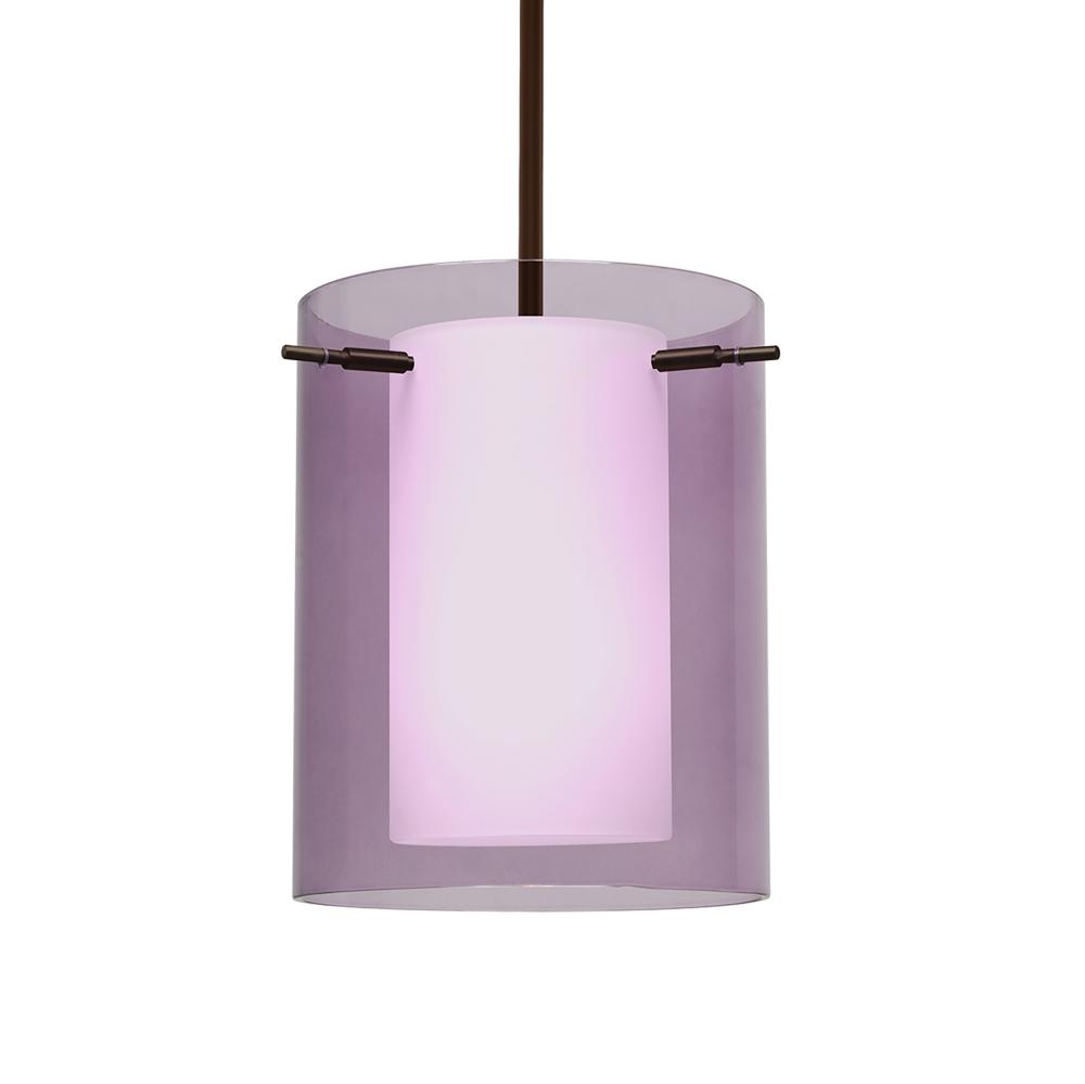 Besa Pahu 8 LED Pendant 1Tt Transparent Amethyst Bronze 1x11W LED, 15Ft. Cord