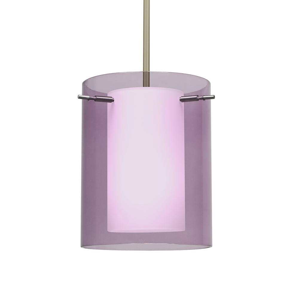 Besa Pahu 8 LED Pendant 1Tt Transparent Amethyst Satin Nickel 1x11W LED, 15Ft. Cord