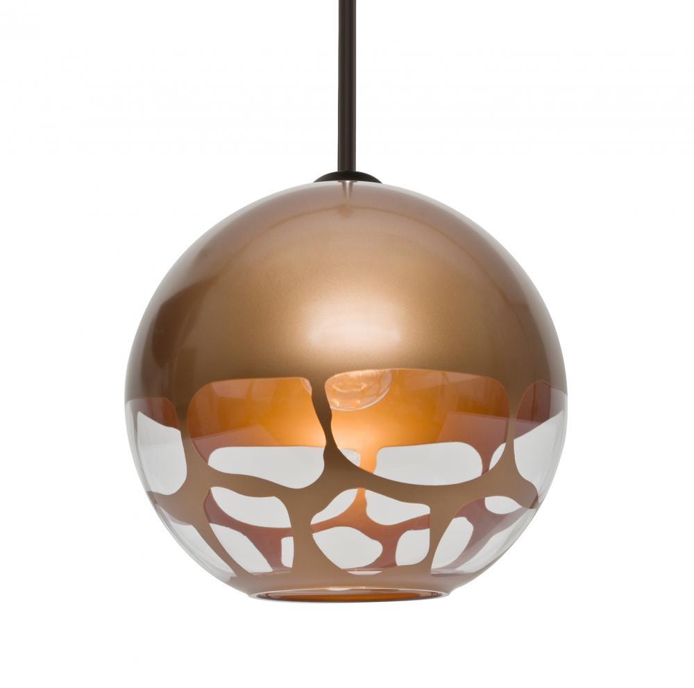 Besa, Rocky Stem Pendant, Copper, Bronze Finish, 1x9W LED, 15Ft. Cord