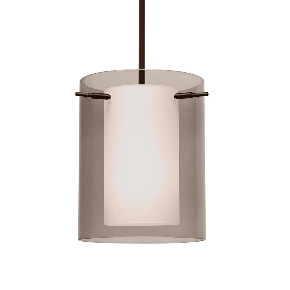 Besa Pendant Pahu 8 Bronze Transparent Smoke/Opal 1x11W LED, 15Ft. Cord