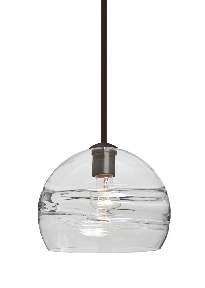 Besa Spirit 10 Pendant, Clear, Bronze Finish, 1x60W Medium Base