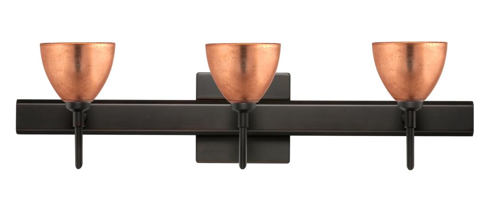 Besa Divi Wall With SQ Canopy 3SW Copper Foil Bronze 3x40W G9