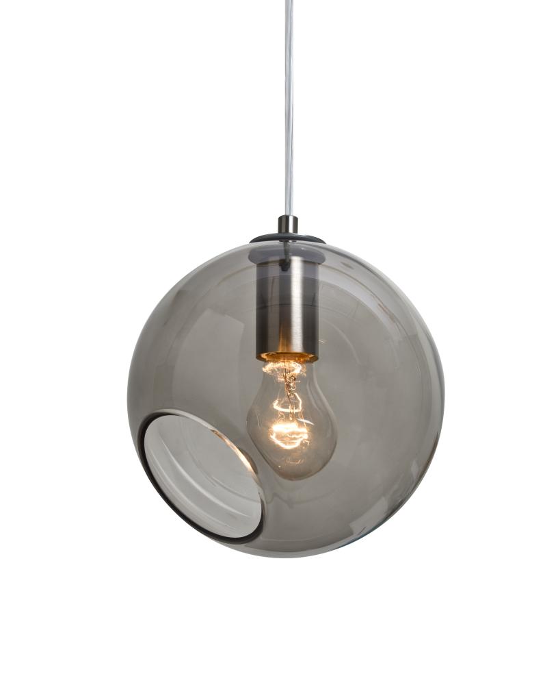 Besa, Maestro 8 Cord Pendant for Mulitport Canopy, Smoke, Satin Nickel Finish, 1x60W