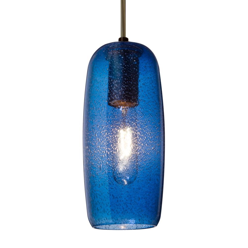 Besa, Pinot 9 Cord Pendant for Mulitport Canopy, Blue Bubble, Bronze FInish 1x60W Inc