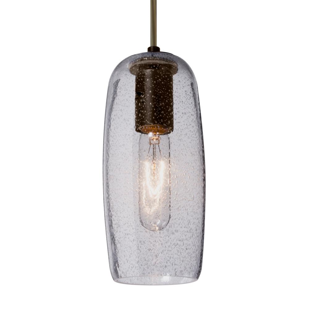 Besa, Pinot 9 Cord Pendant for Mulitport Canopy, Clear Bubble, Bronze FInish 1x60W In