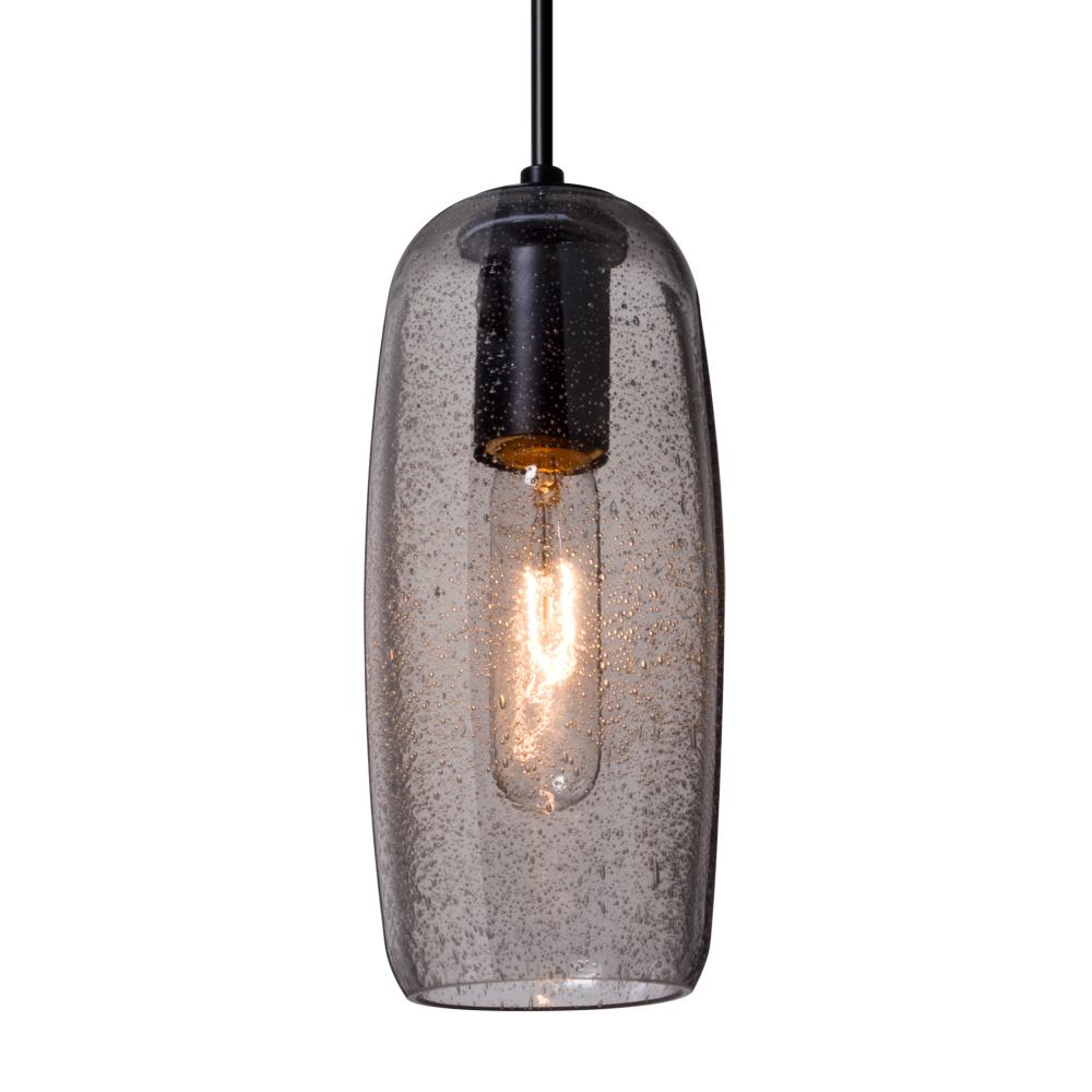 Besa, Pinot 9 Cord Pendant for Mulitport Canopy, Smoke Bubble, Black FInish 1x40W LED