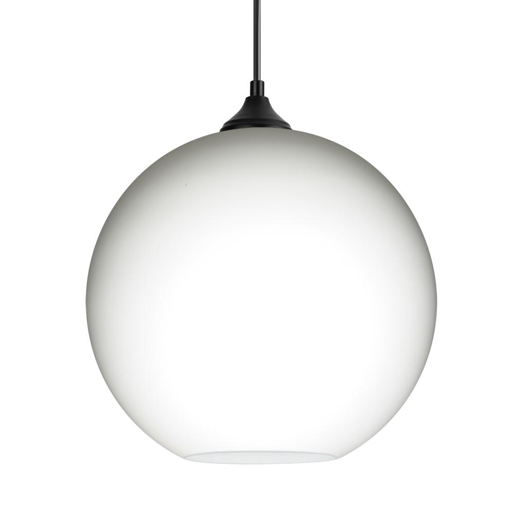 Besa Coco 12 Pendant, Opal Matte, Black Finish, 1x9W LED