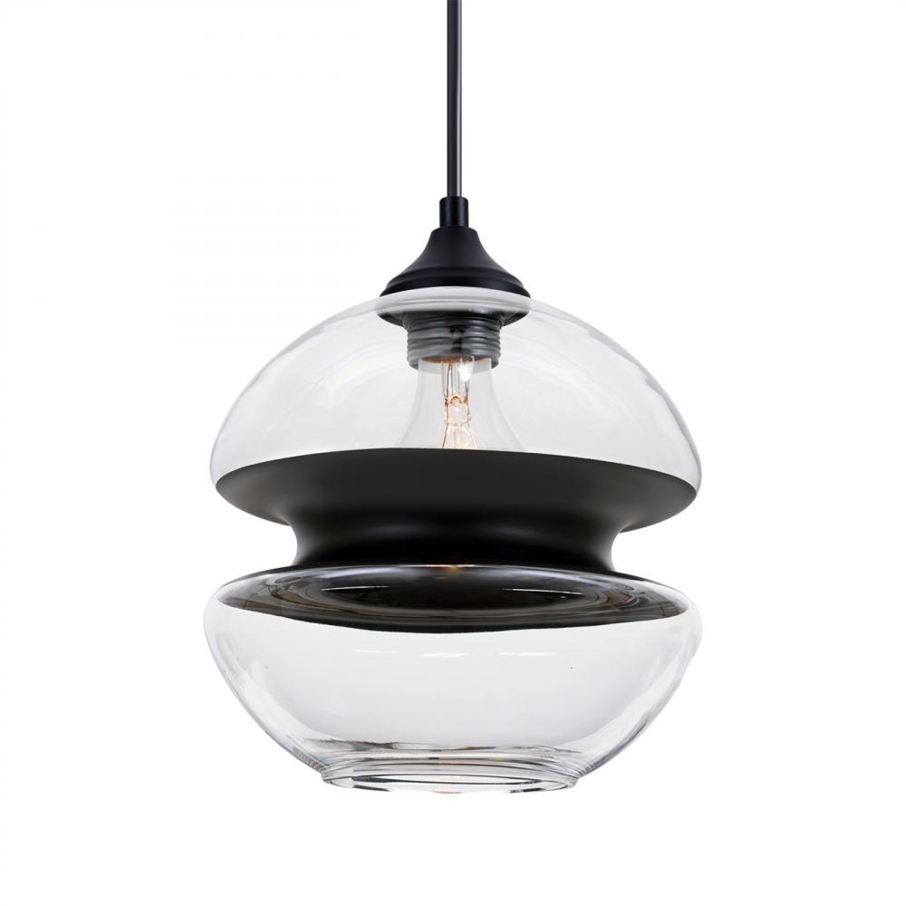 Besa, Hula 8 Outdoor Pendant, Clear/Black, Black Finish, 1x8W LED Edison