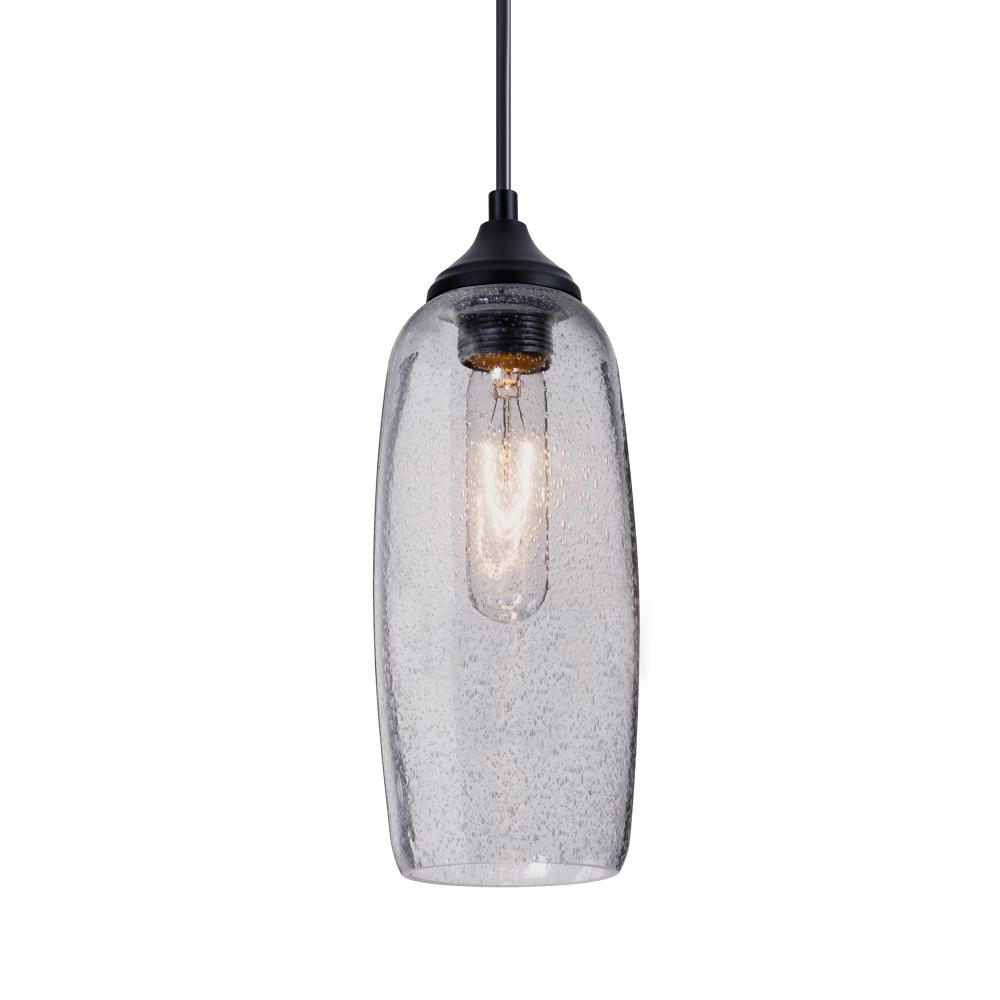 Besa, Pinot 9 Outdoor Pendant, Clear Bubble, Black FInish 1x4W LED Filament