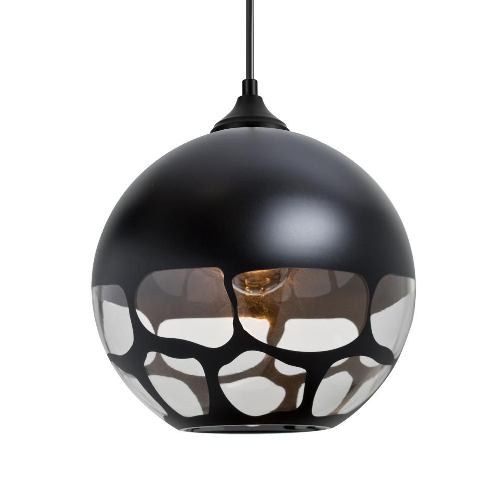 Besa, Rocky Outdoor Pendant, Black, Black Finish, 1x9W LED