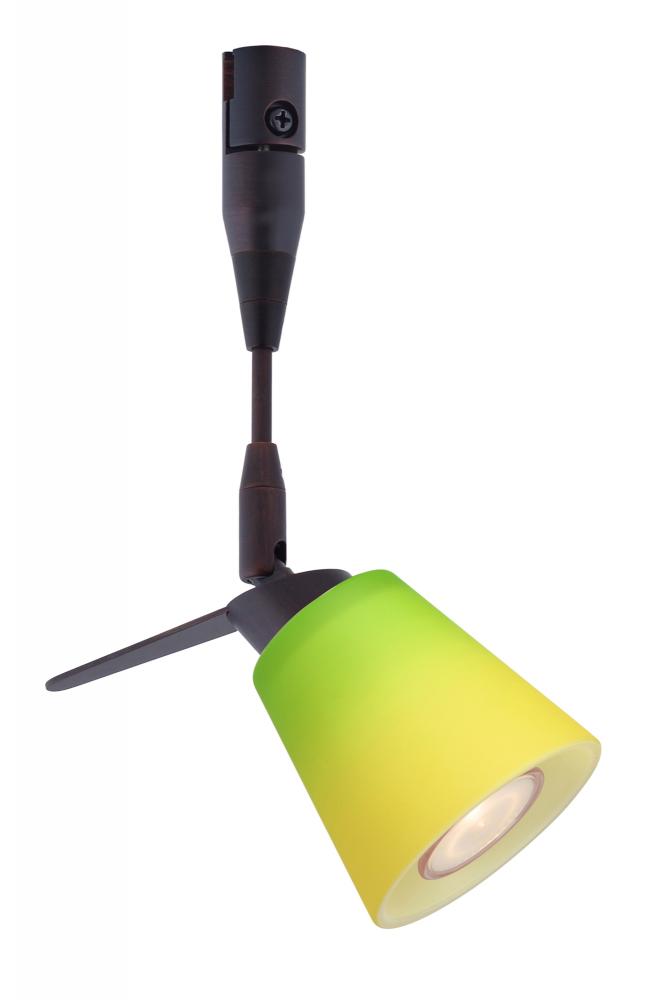 Besa Spotlight With 12" Stem Canto 3 Bronze Bicolor Green/Yellow 1x35W Halogen Mr11