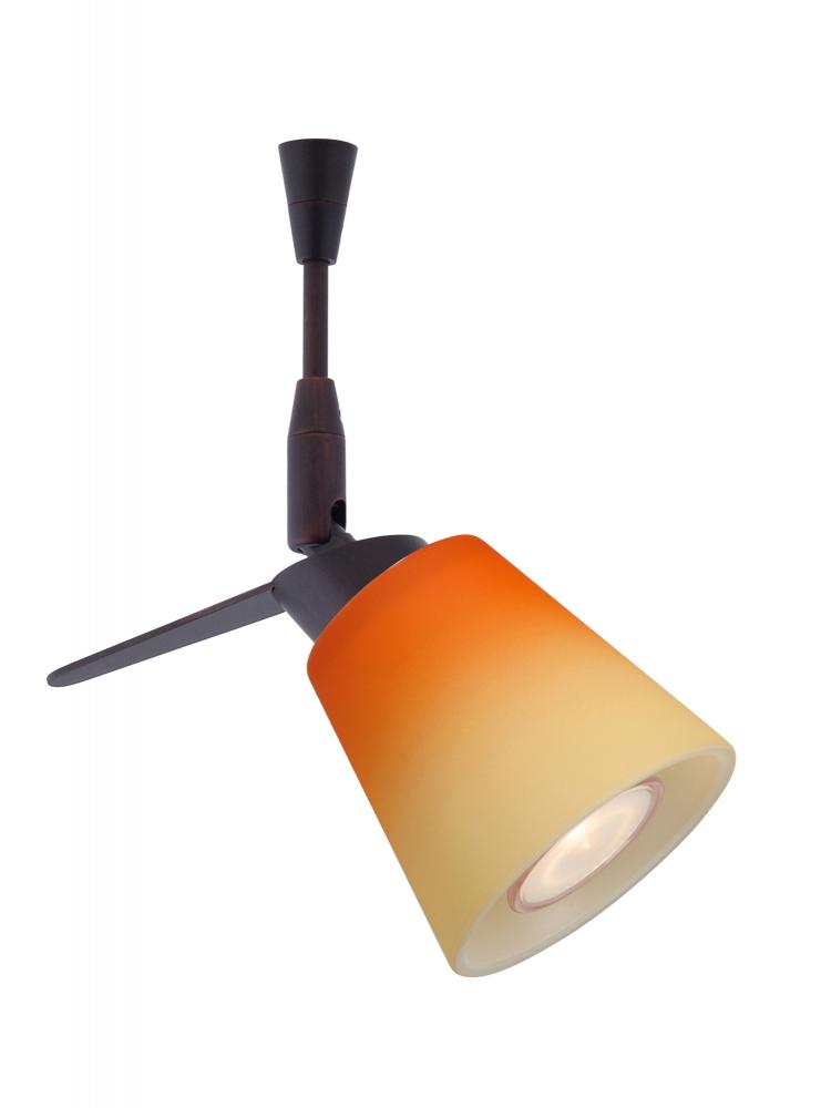 Besa Spotlight With 18" Stem Canto 3 Bronze Bicolor Orange/Pina 1x35W Halogen Mr11