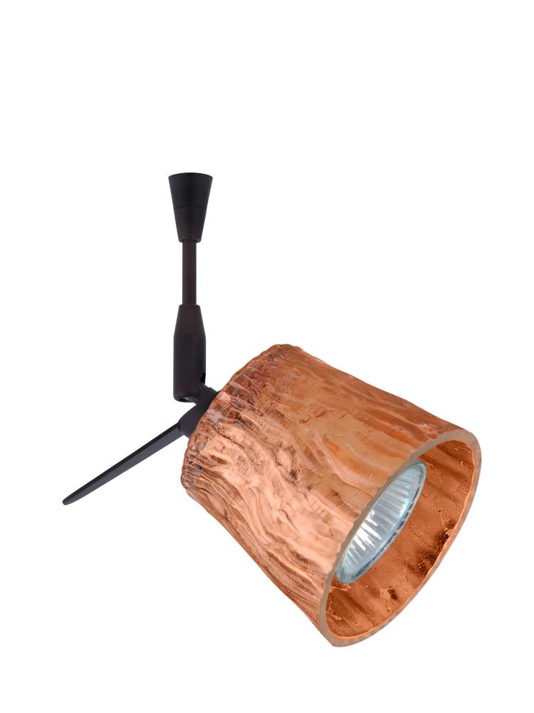 Besa Spotlight With 6" Stem Nico 3 Bronze Stone Copper Foil 1x50W Halogen Mr16