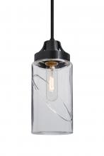 Besa Lighting 1JC-BLINKCL-BK - Besa, Blink Cord Pendant, Clear, Black Finish, 1x60W Medium Base