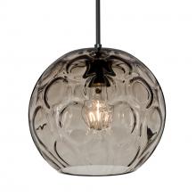 Besa Lighting 1JC-BOMYSM-EDIL-BK - Besa Bombay Cord Pendant, Smoke, Black Finish, 1x8W LED Filament