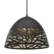 Besa Lighting 1JC-KIEVBK-LED-BR-L - Besa Kiev Pendant, Black, Bronze Finish, 1x9W LED, 15Ft. Cord