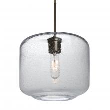 Besa Lighting 1JC-NILES10CL-BR-L - Besa Niles 10 Pendant, Clear Bubble, Bronze Finish, 1x60W Medium Base T10, 15Ft. Cord