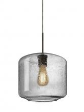 Besa Lighting 1JC-NILES10CL-EDIL-BR-L - Besa Niles 10 Pendant, Clear Bubble, Bronze Finish, 1x4W LED Filament, 15Ft. Cord