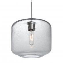 Besa Lighting 1JC-NILES10CL-SN-L - Besa Niles 10 Pendant, Clear Bubble, Satin Nickel Finish, 1x60W Medium Base T10, 15Ft