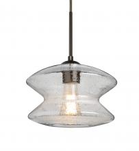 Besa Lighting 1JC-ZENCL-EDIL-BR-L - Besa, Zen Cord Pendant, Clear Bubble, Bronze Finish, 1x8W LED Filament, 15Ft. Cord