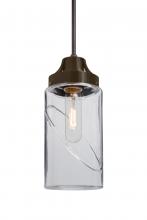 Besa Lighting 1JT-BLINKCL-BR - Besa, Blink Cord Pendant, Clear, Bronze Finish, 1x60W Medium Base