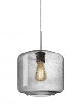 Besa Lighting 1JT-NILES10CL-EDIL-SN-L - Besa Niles 10 Pendant, Clear Bubble, Satin Nickel Finish, 1x4W LED Filament, 15Ft. Co