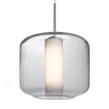 Besa Lighting 1JT-NILES10CO-LED-SN-L - Besa Niles 10 Pendant, Clear Bubble/Opal, Satin Nickel Finish, 1x5W LED, 15Ft. Cord