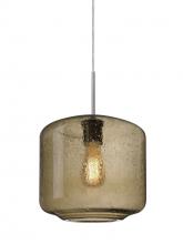 Besa Lighting 1JT-NILES10SM-EDIL-SN-L - Besa Niles 10 Pendant, Smoke Bubble, Satin Nickel Finish, 1x4W LED Filament, 15Ft. Co