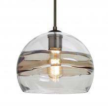 Besa Lighting 1JT-SPIR10SC-EDIL-BR - Besa Spirit 10 Pendant, Smoke/Clear, Bronze Finish, 1x8W LED Filament